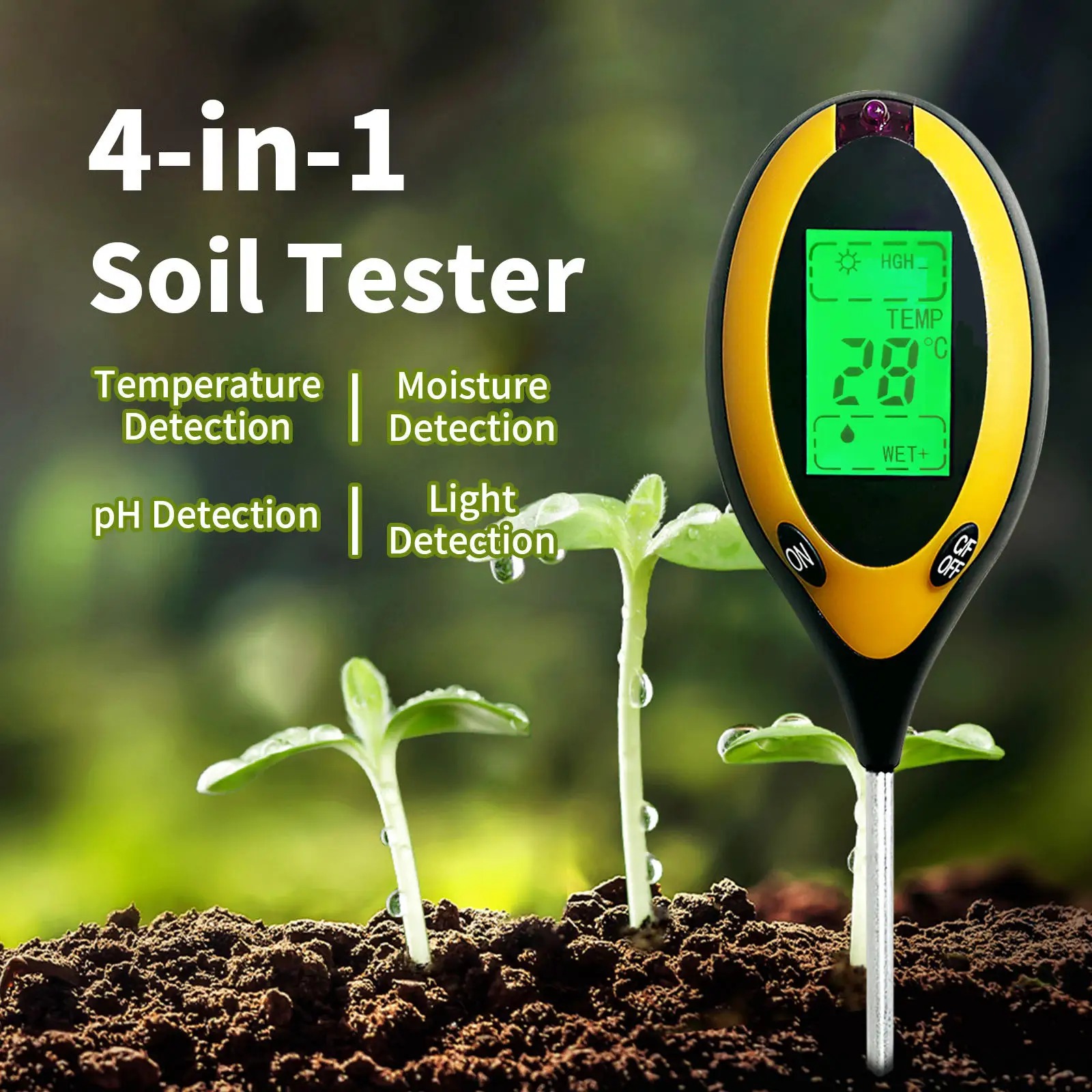Ph Meter - Портативный тестер pH и влажности почвы,