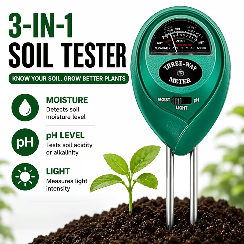 Ph Meter - Тестер почвы 3-в-1 (измеритель влажности, pH