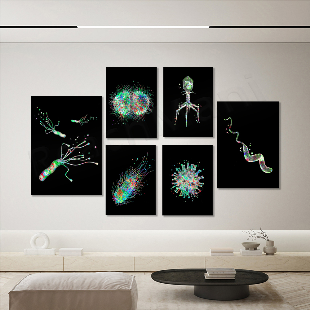 Микроорганизм, художественная  – обзор и цена Medical Lab Posters