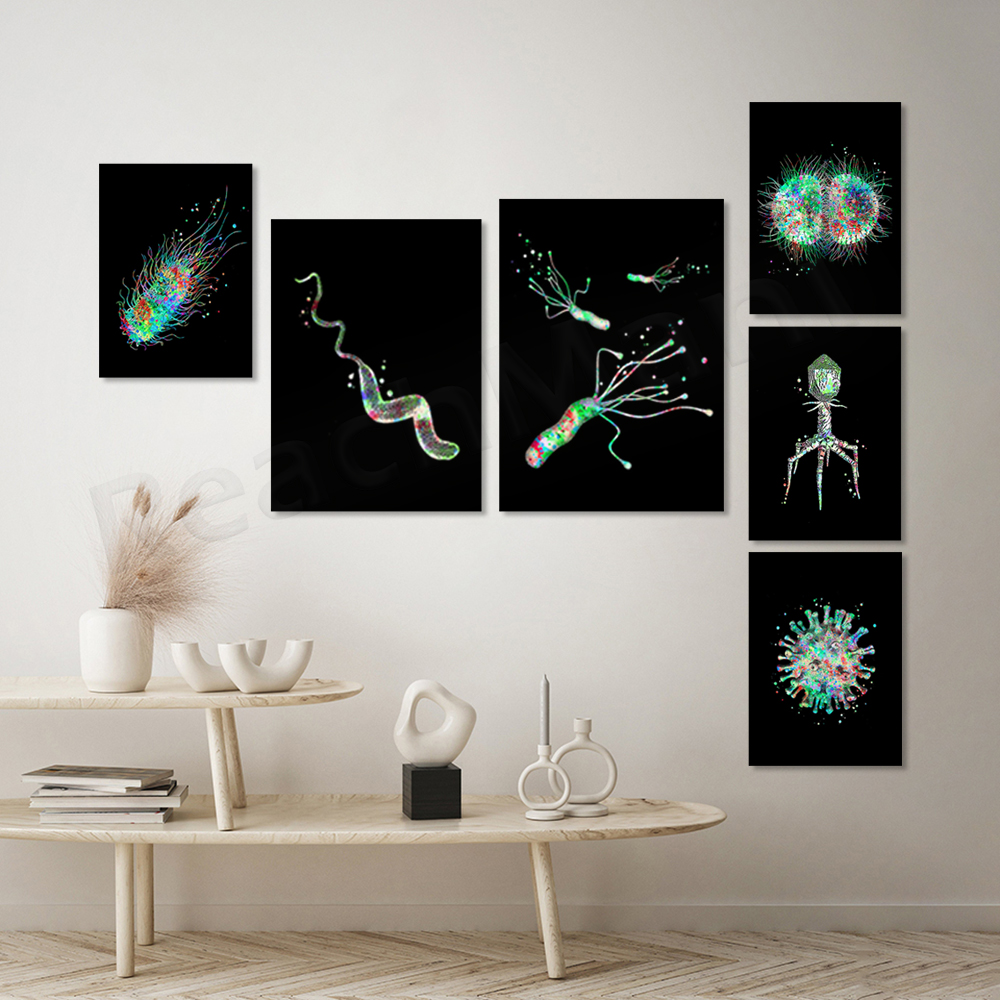 Микроорганизм, художественная  – обзор и цена Medical Lab Posters